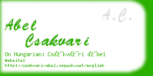 abel csakvari business card